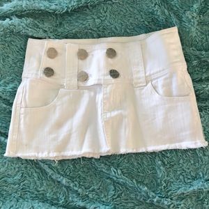 White mini skirt